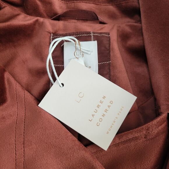 NEW 1X SOFT COPPER BURGUNDY ZIP LINED MOTO TRAVEL PACKABLE COAT JACKET XXL NWT - Picture 5 of 14